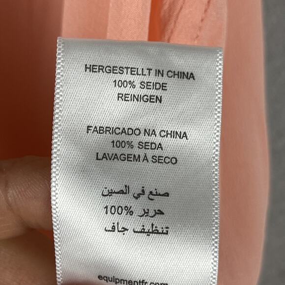 Equipment Femme Silk Tank Top Womens Small Coral Orange Minimalist Monochrome - Picture 8 of 13